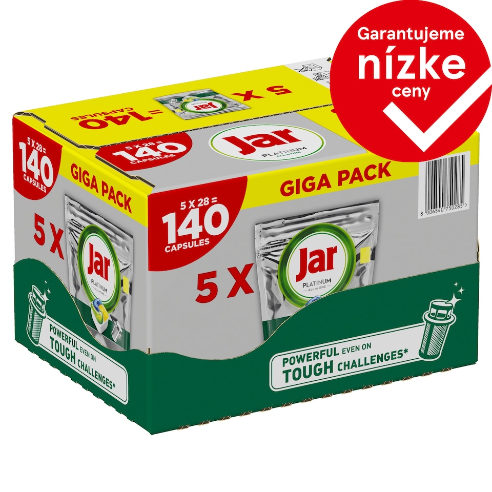 obrázok 1 z Jar Platinum All In One Kapsuly Do Umývačky Riadu Citrón, 140 Tabliet