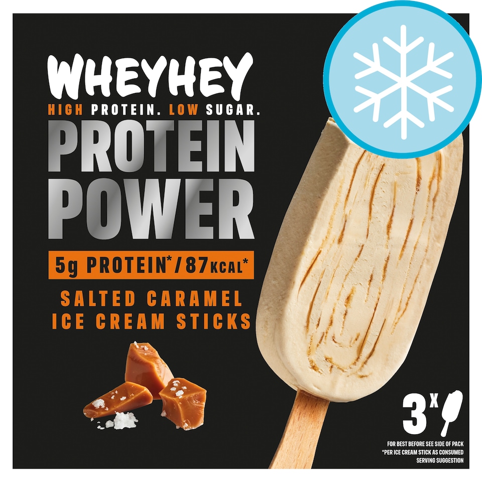 Wheyhey Salted Caramel Ice Cream Sticks 3x60g