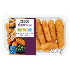 Tesco Free From Breaded Haddock Goujons 200G