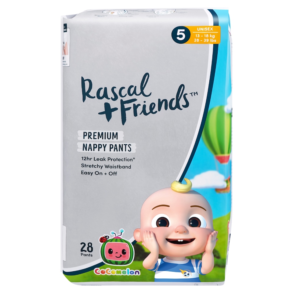 Rascals Premium Nappy Pants - Cocomelon Size 5 28 Pack