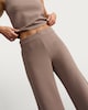image 3 of F&F Active Ribbed Wide Leg Leggings  in Brown