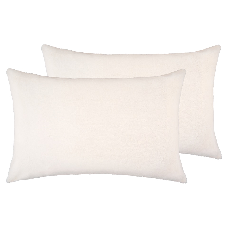 F&F Home Ivory Teddy Fleece Pillowcase Pair