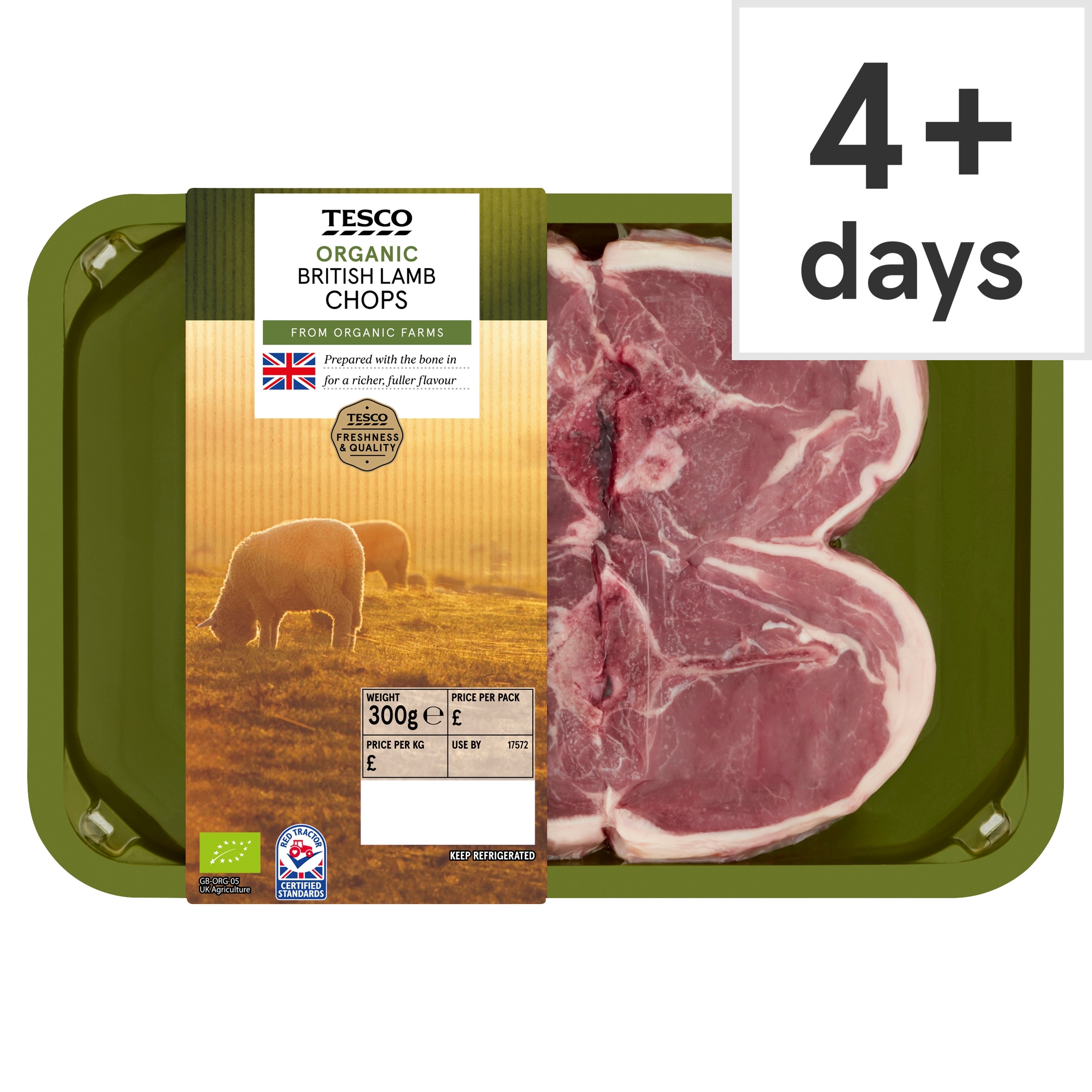Tesco Organic Lamb Chops 300G