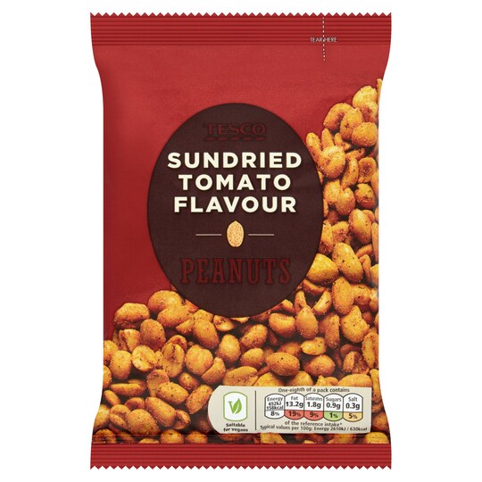Tesco Sun Dried Tomato Flavour Peanuts 200G Tesco Groceries