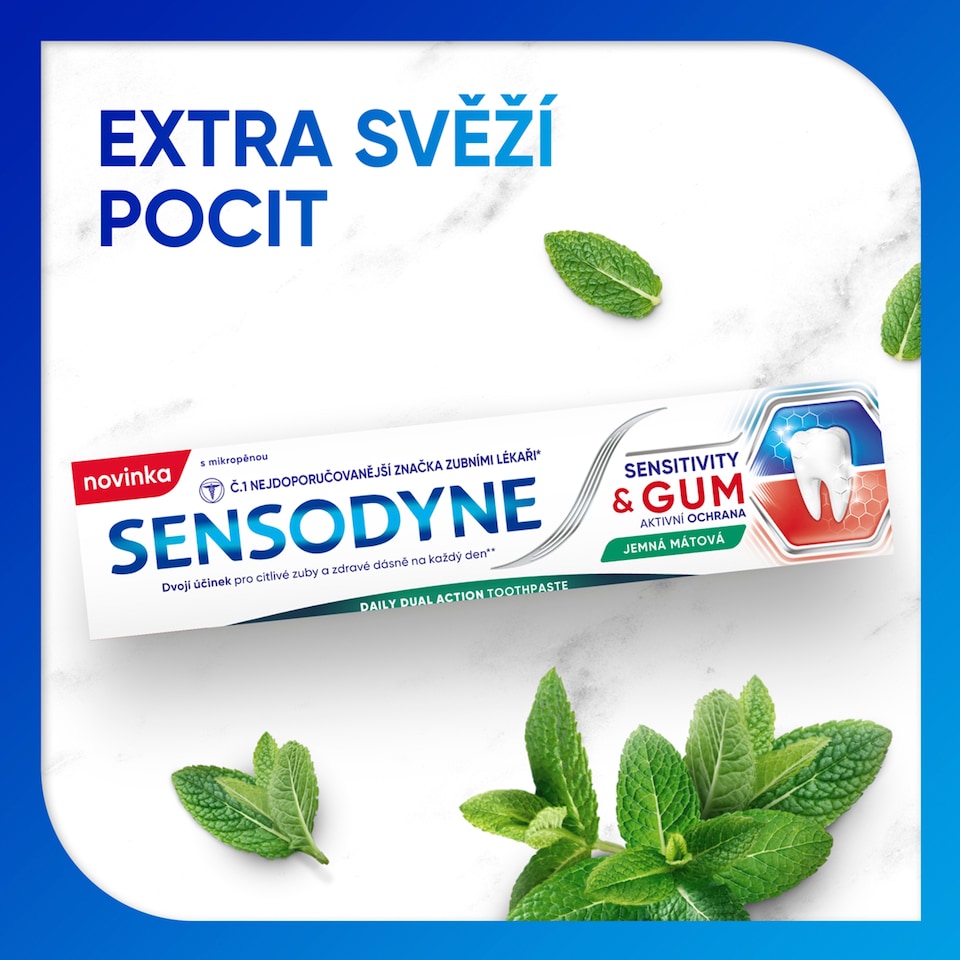 Obrázek 1 pro produkt Sensodyne Sensitivity & Gum jemná mátová zubní pasta s fluoridem 75ml