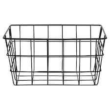 Tesco Home Small Black drót tárolókosár 24 cm x 18 cm x 12 cm