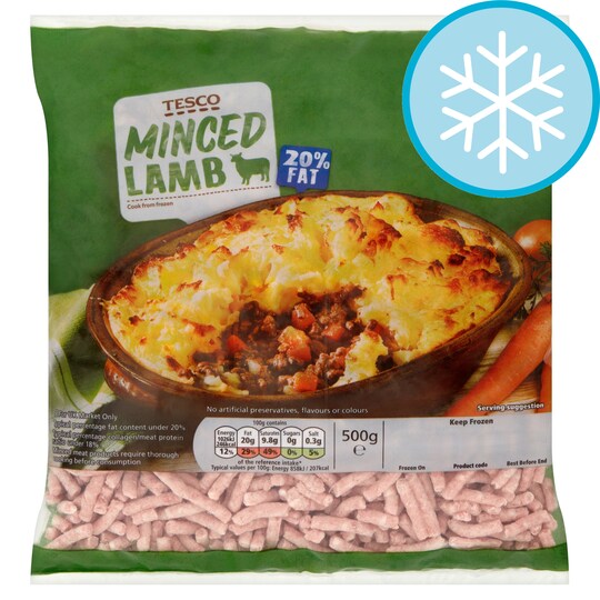 Tesco Minced Lamb 20 Fat 500G Tesco Groceries