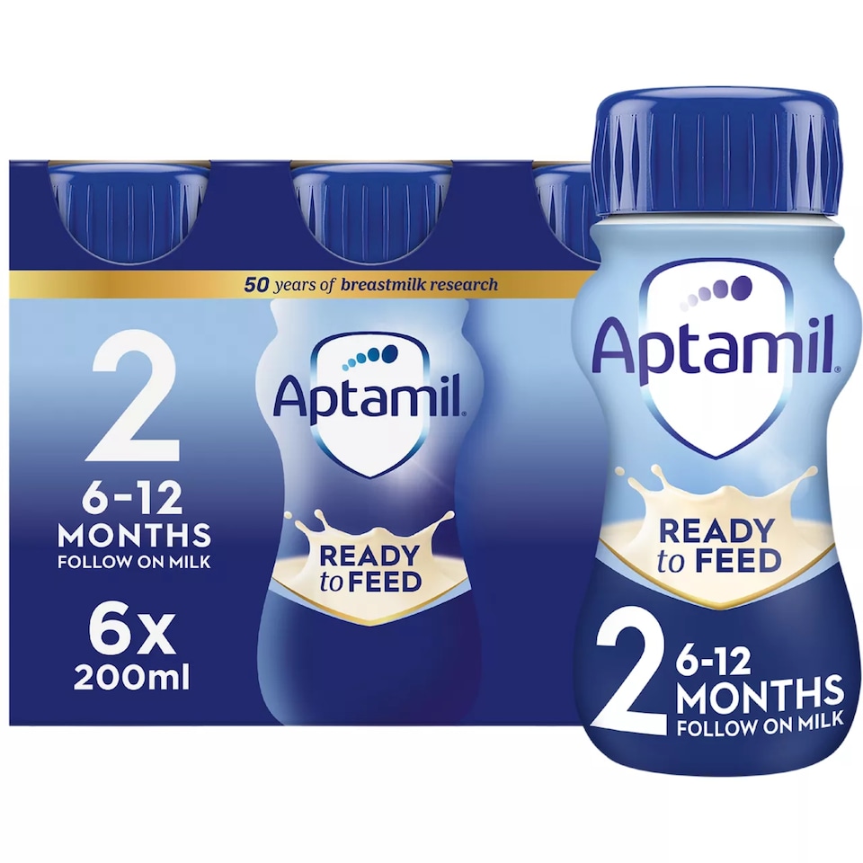 image 1 of Aptamil 2 Follow On Milk Ready to Drink 6-12 Months 6 x 200ml