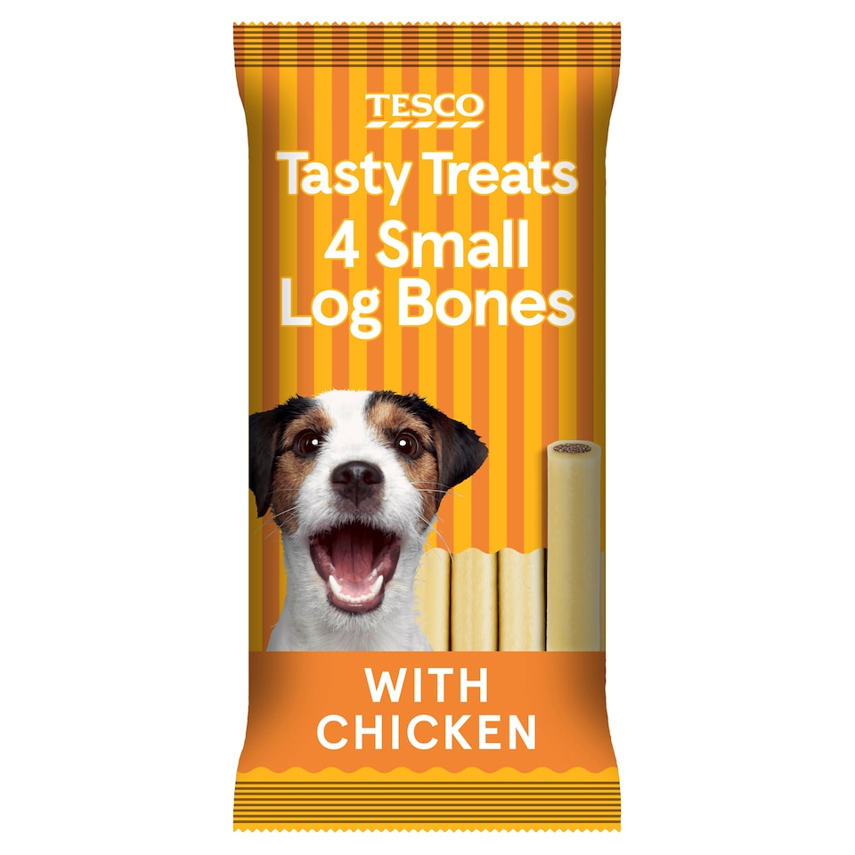 image 1 of Tesco Tasty Treats 4 Small Log Bones With Chicken 180G