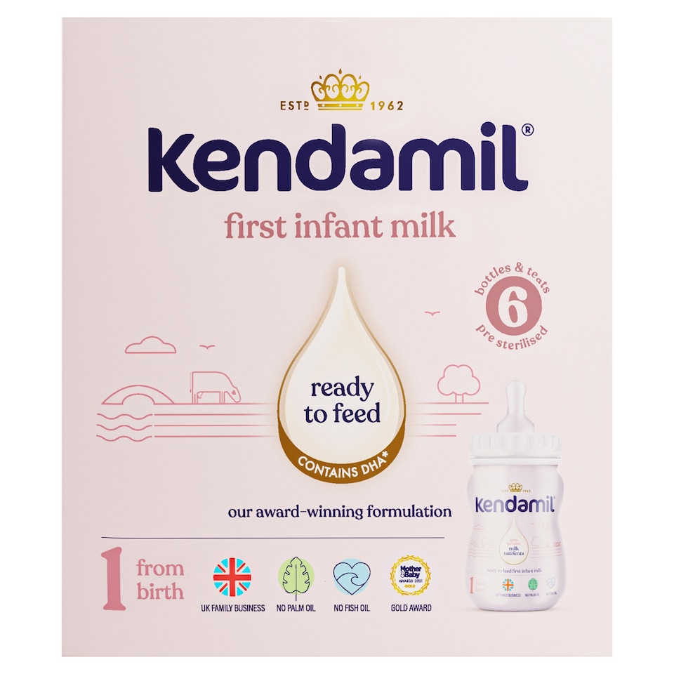 image 1 of Kendamil First Infant Milk Ready to Feed Starter Pack 6 x 70ml