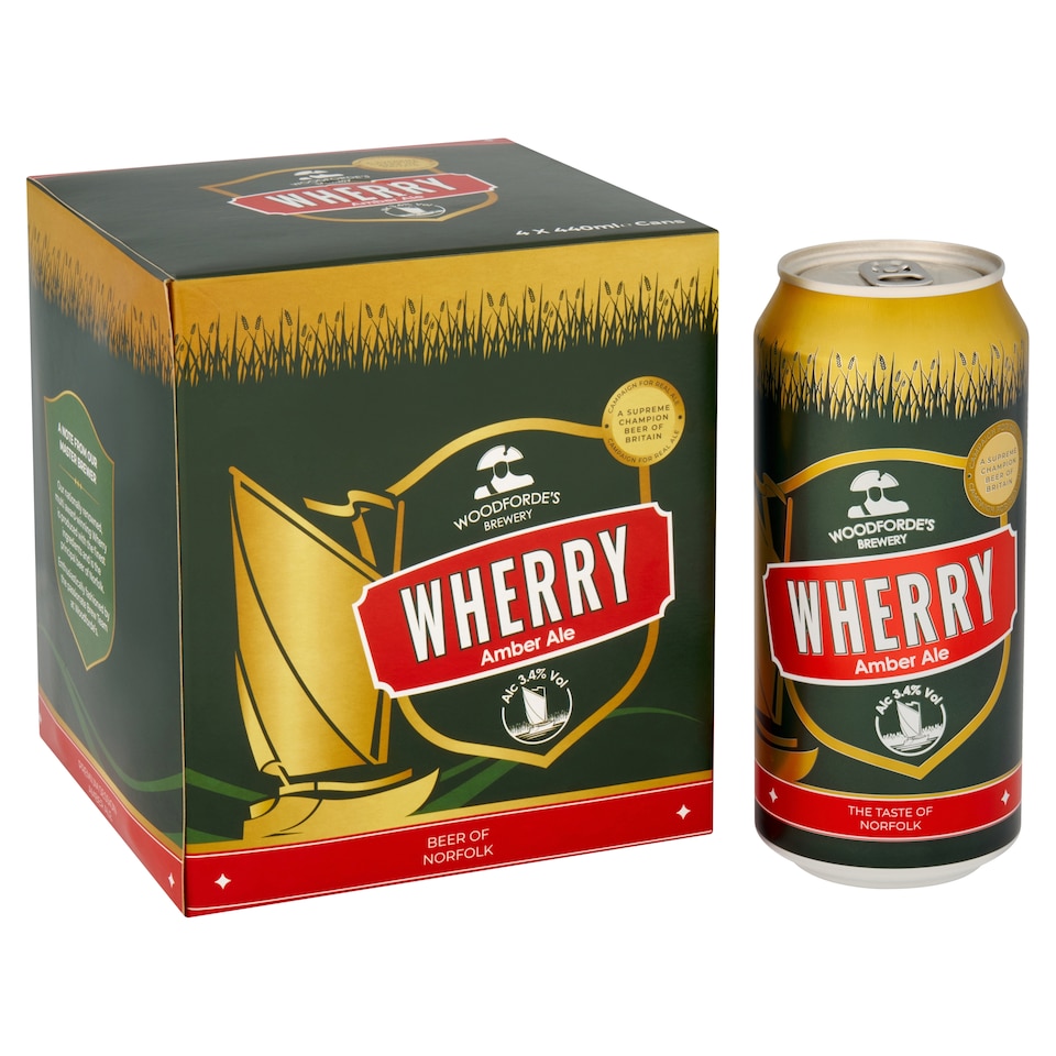 image 1 of Woodfordes Wherry Amber Ale 4X440ml Cans