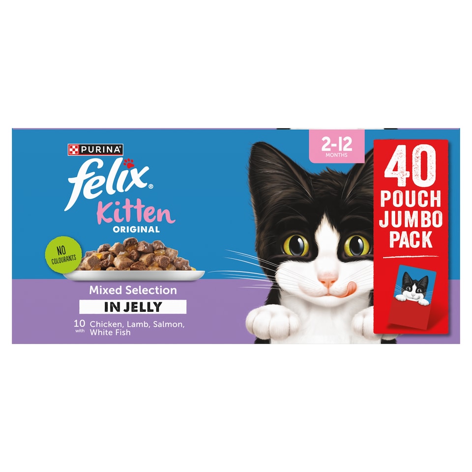 image 1 of FELIX Original Kitten Mixed Selection in Jelly Wet Cat Food 40x85g