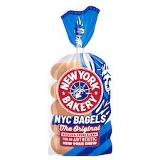 New York Bakery Co The Original Plain Bagels 5 Pack