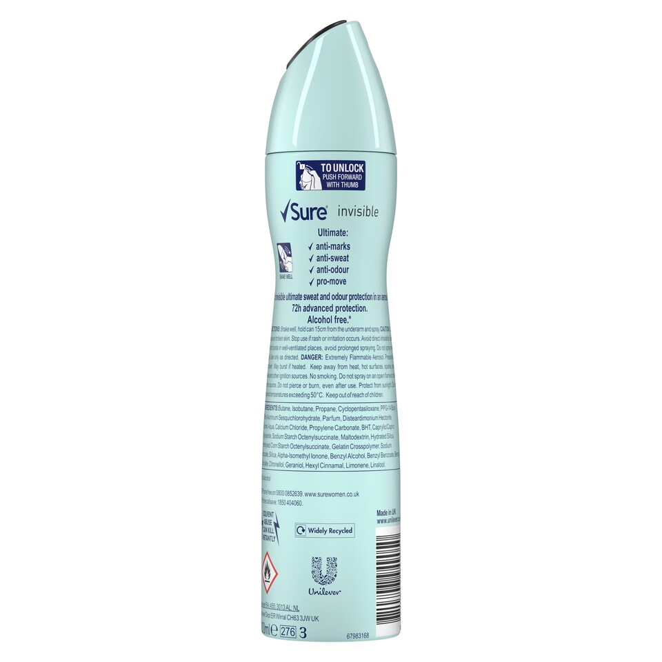 image 1 of Sure Advanced Invisible Antiperspirant Deodorant 200Ml
