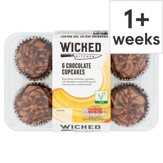 Wicked Kitchen 6 Chocolate Cupcakes Tesco Groceries