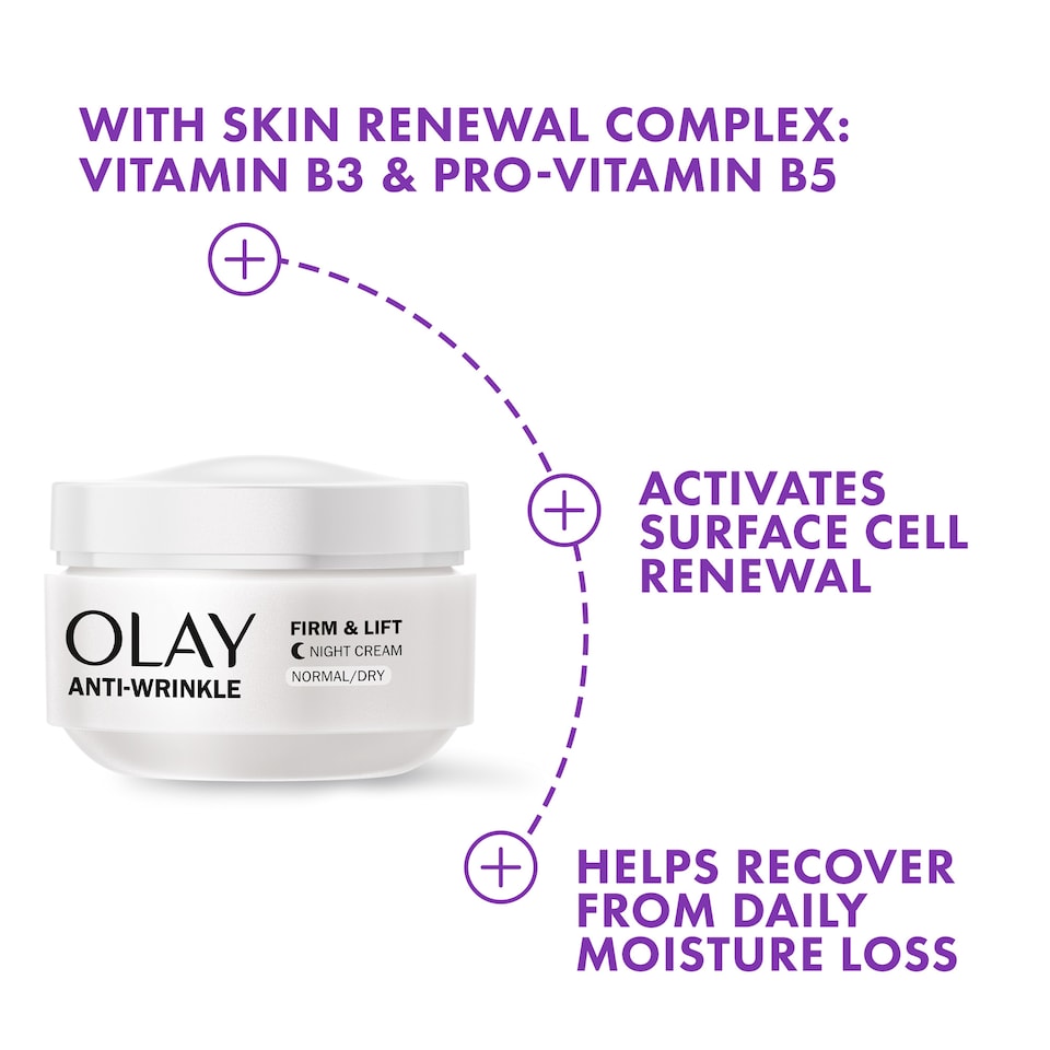 image 1 of Olay Anti Wrinkle Firm & Lift Night Moisturiser 50ml