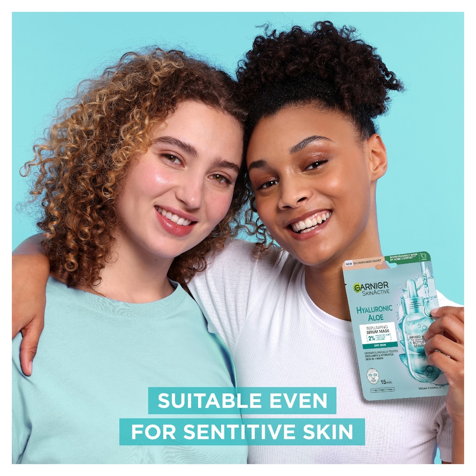 image 1 of Garnier Hyaluronic Aloe Replumping Serum Mask 28g