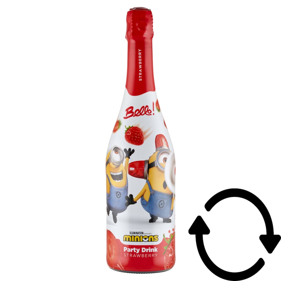 Bello! Minions Party Drink szamóca ízű szénsavas üdítőital 750 ml