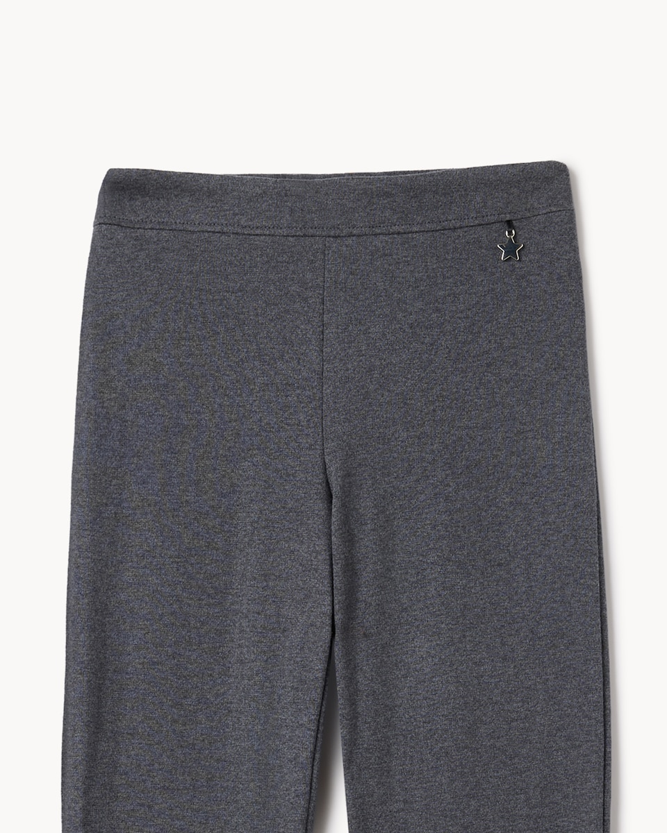 image 1 of F&F Girls School 2 Pack Cotton Rich Straight Leg Trousers in Grey