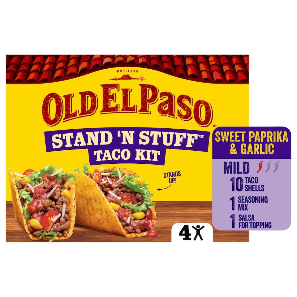 Old El Paso Stand 'N' Stuff Taco Kit - Sweet Paprika & Garlic 312g
