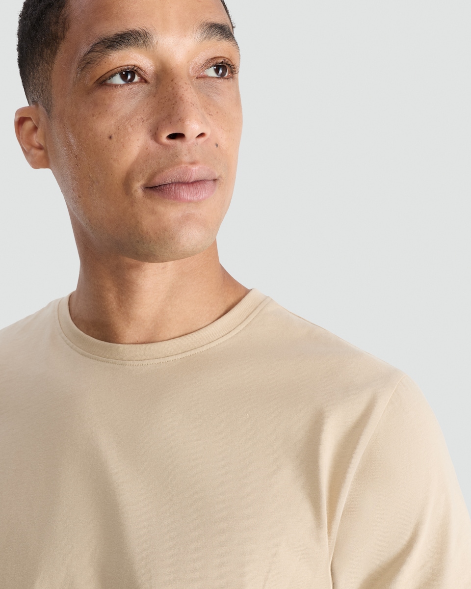 image 1 of F&F Pure Cotton Short Sleeved T-Shirt in Camel