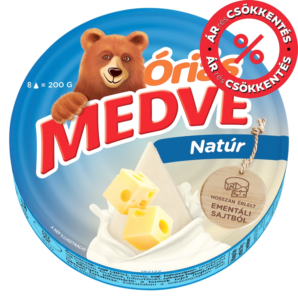Medve Óriás Unflavoured Fat Processed Cheese Spread 8 x 25 g (200 g)