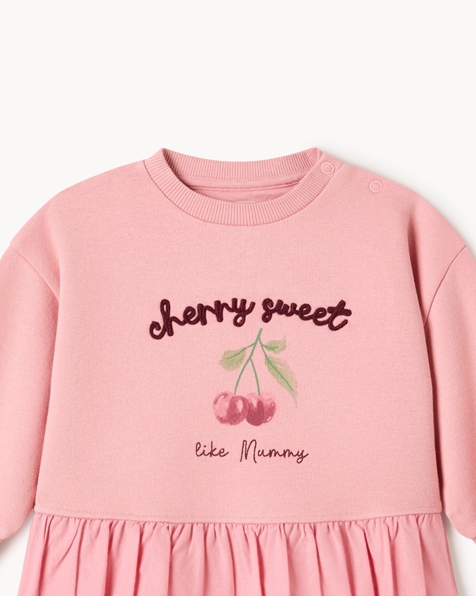 image 1 of F&F Baby Cotton Rich Sweatshirt and Leggings Set in Pink