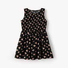 F&F Shirred Sleeveless Mini Dress in Multi Black