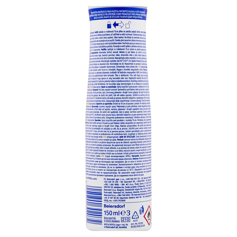 obrázok 1 z Nivea Black & White Invisible Silky Smooth Sprej antiperspirant 150 ml