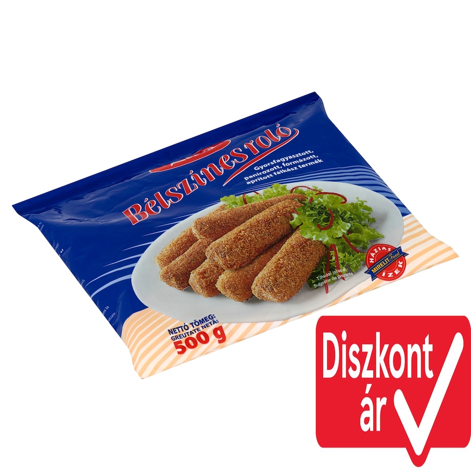 Retro gyorsfagyasztott, panírozott bélszínes roló 500 g