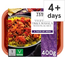Tesco Vegetable Tikka Masala With Pilau Rice 400g
