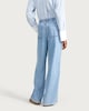 image 3 of The F&F Edit TENCEL™ High Rise Wide Leg Drawstring Jeans in Blue