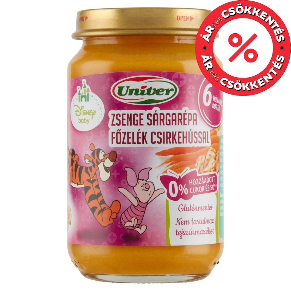 Univer zsenge sárgarépa főzelék csirkehússal bébiétel 6 hónapos kortól 163 g