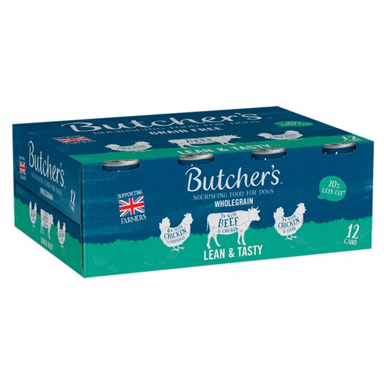 Butcher's Lean & Tasty Dog Food Tins 12X400g Tesco Groceries