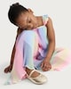 image 2 of F&F Girls 2-Piece Plisse Pleated Rainbow Vest and Trousers in Multi