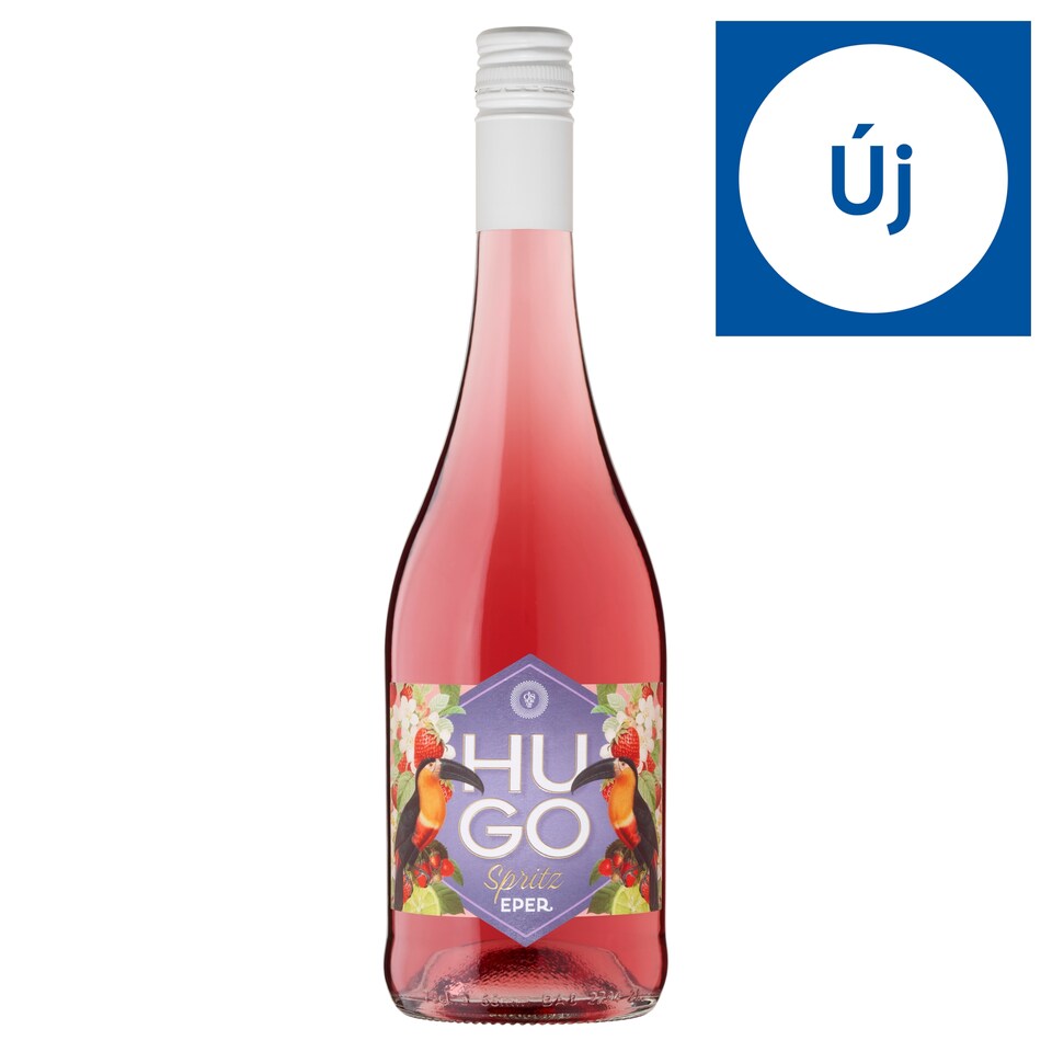 Ostorosbor Hugo Spritz eper és lime ízű, szénsavas, ízesített boralapú koktél 7,3% 750 ml 1. kép