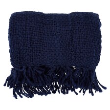 Tesco Woven Knit Throw Navy