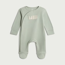 F&F Baby Pure Cotton I Love Daddy Long Sleeved Sleepsuit in Green