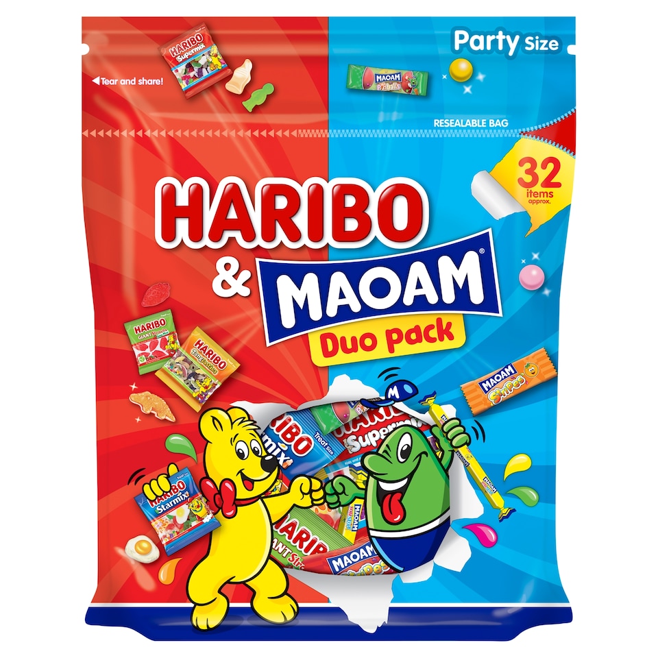 Haribo And Maoam Duo Pack Chewy And Gum Sweets 450G