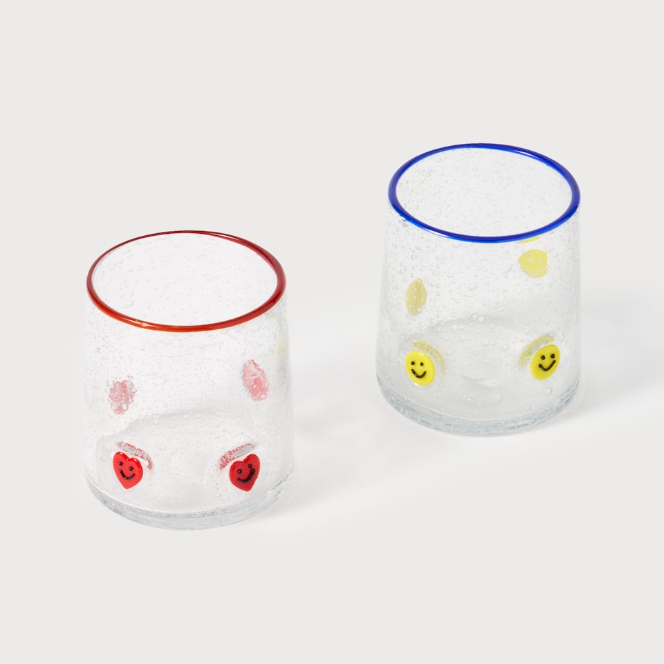 image 1 of Paperchase x Mélanie Johnsson Valentines 2 Pack Glass Tumblers