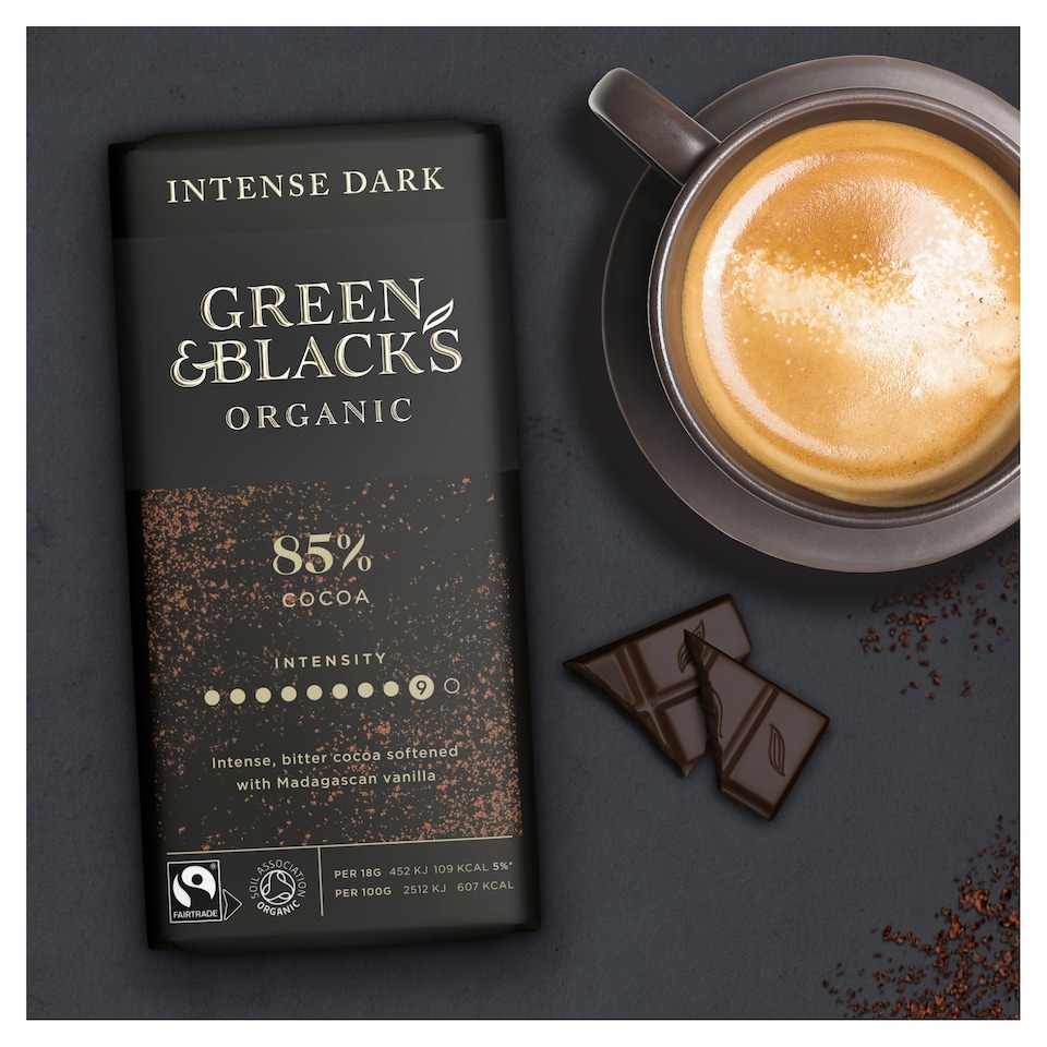 image 1 of Green & Black's Organic 85% Dark Chocolate Bar 90g