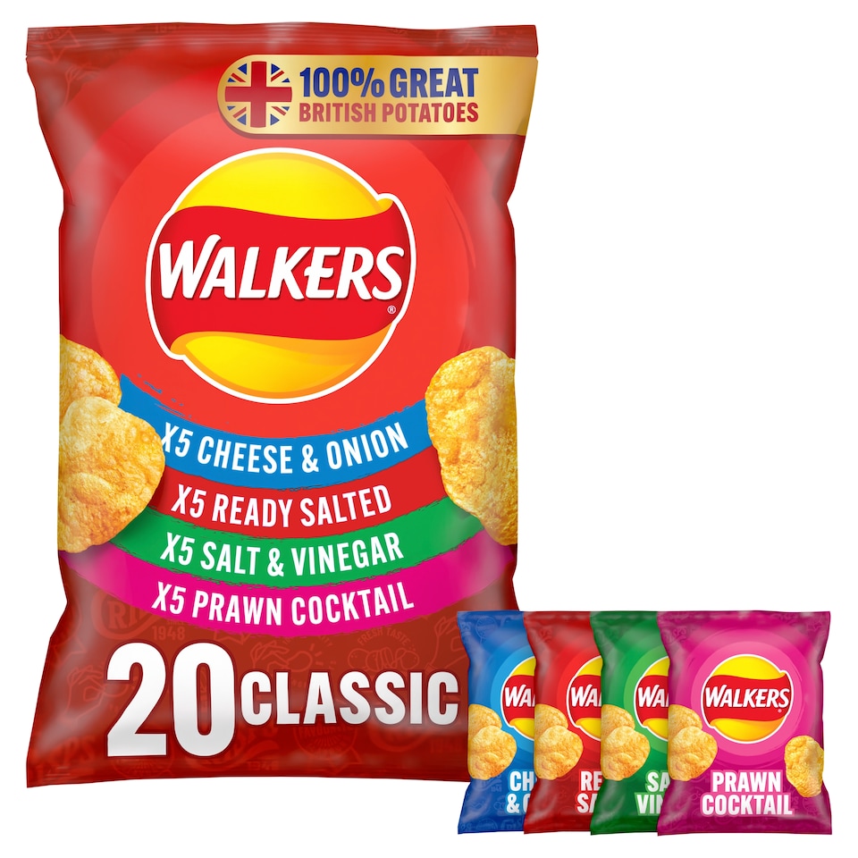 image 1 of Walkers Classic Variety Multipack Crisps 20x25g