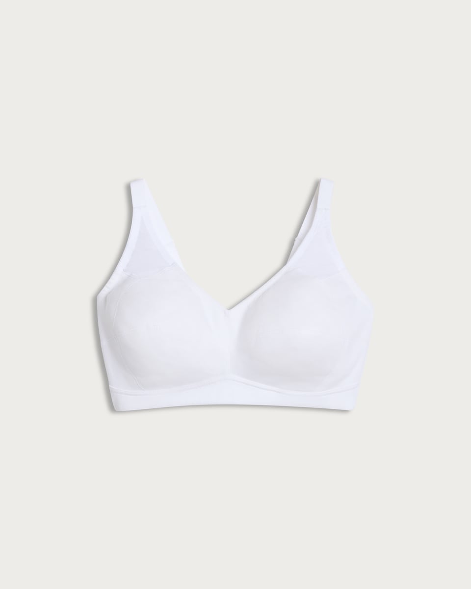 F&F Pure Cotton Total Support Non Wired Bra in White
