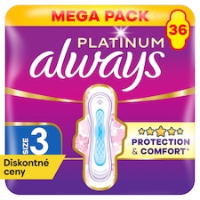 Always Platinum Hygienické Vložky Super Extra (Veľkosť 3) 36 Vložiek