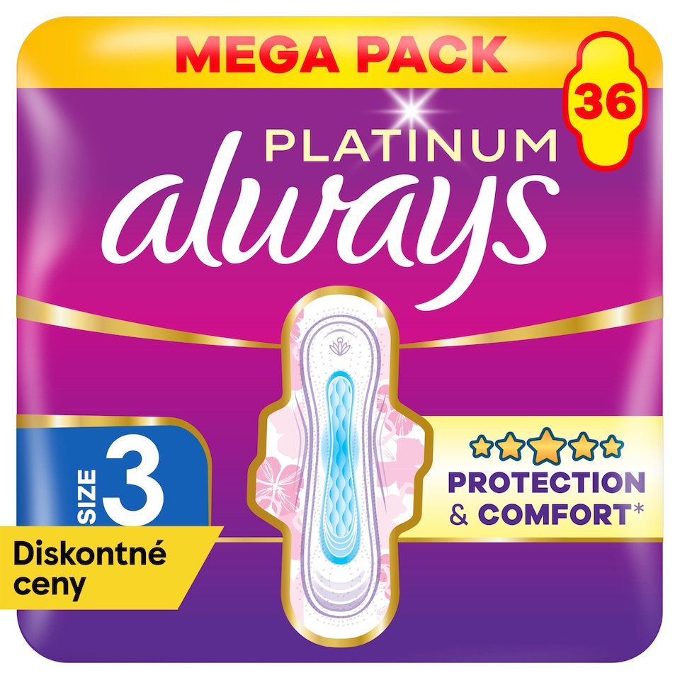 obrázok 1 z Always Platinum Hygienické Vložky Super Extra (Veľkosť 3) 36 Vložiek