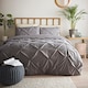 image 2 of Cosmoliving Grey Pintuck Duvet Set Kingsize