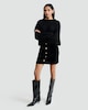 image 1 of F&F Knitted Satin Bow Back Jumper in Black