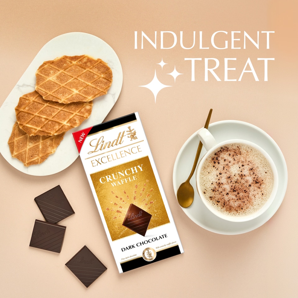 image 1 of Lindt Excellence Dark Crunchy Waffle 100g
