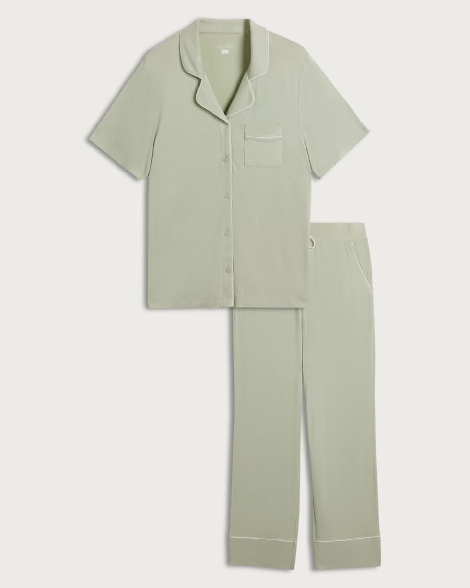 image 1 of F&F Revere Pyjama Set in Green