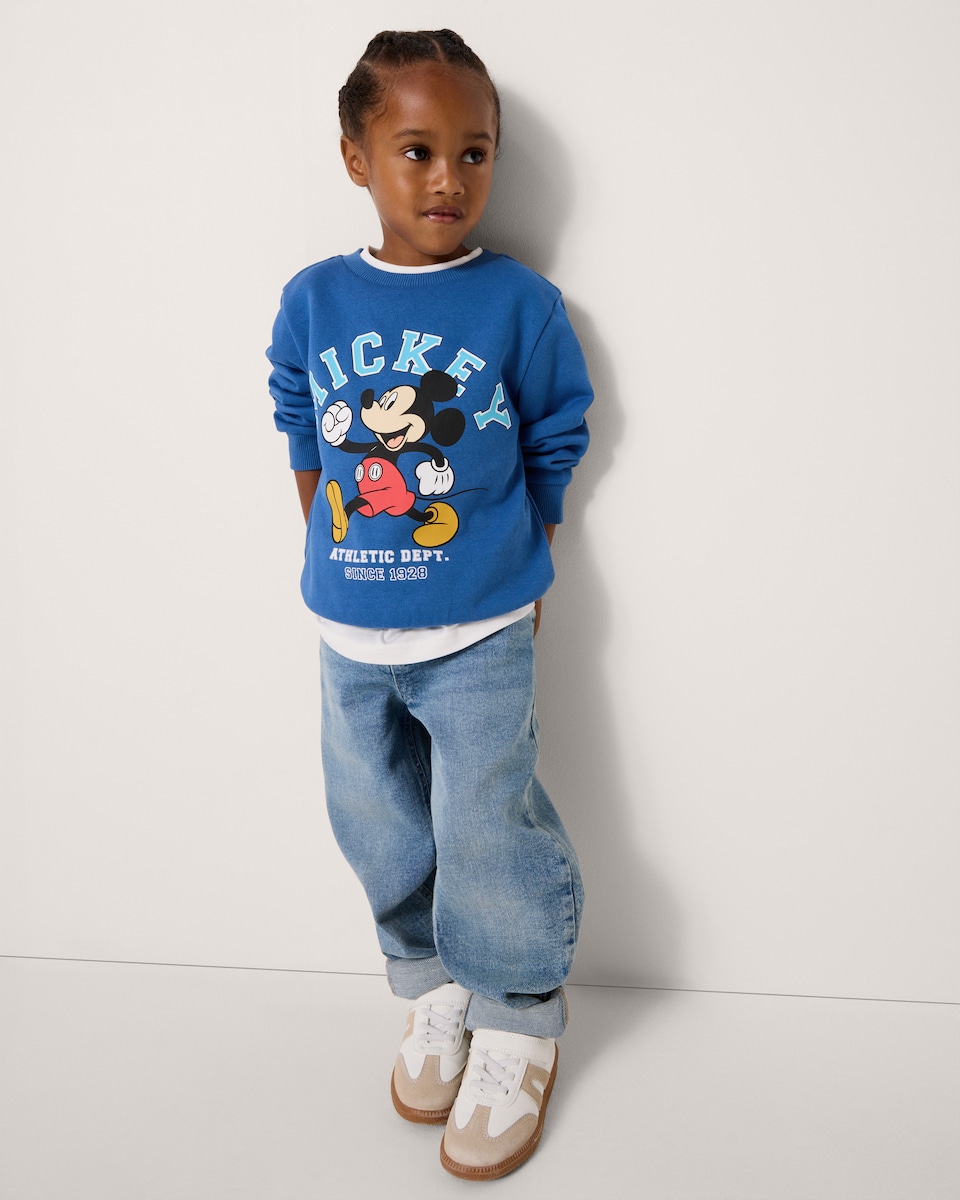 image 1 of Disney Mickey Mouse Cotton Rich Sweatshirt in Blue